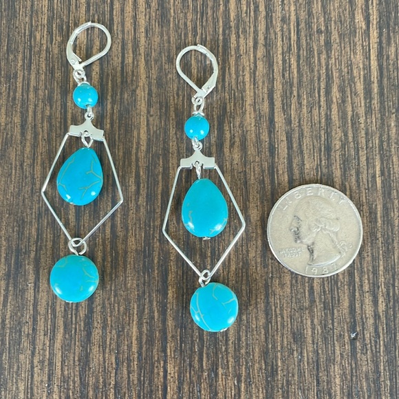 HAND CRAFTED BOHO EARRINGS Turquoise - Picture 4 of 12